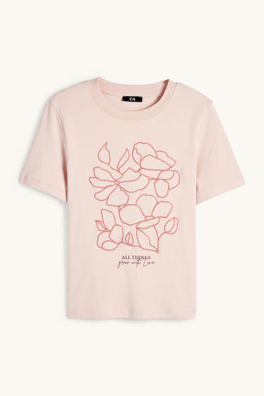 Dámské - Tričko - regular fit - růžová