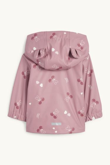 Neonate - Ciliegia - giacca per la pioggia con cappuccio per neonate - impermeabile - rosa scuro