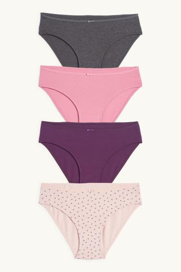 Dames - Set van 4 - slip - roze