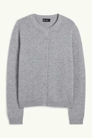 Women - Cashmere cardigan - gray
