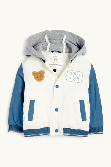 Nadó nen - Osset - jaqueta d'estil universitari amb caputxa per a nadó - blau
