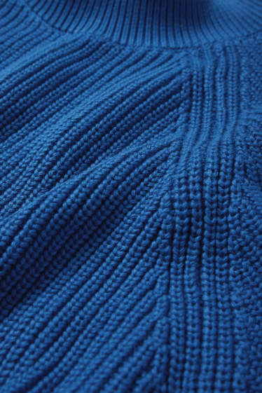 Femmes - Pull - finition côtelée - bleu