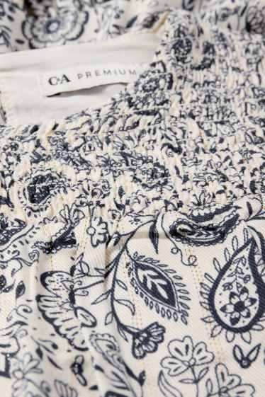 Children Girls - Dress - floral - blue / white