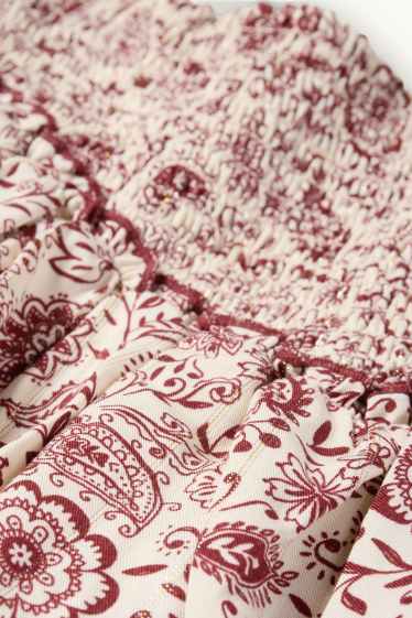 Kinder Mädchen - Rock - gemustert - rot / beige