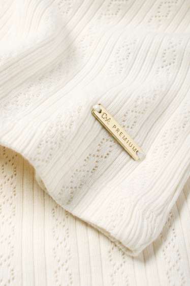 Children Girls - Short sleeve T-shirt - ribbed - cremewhite