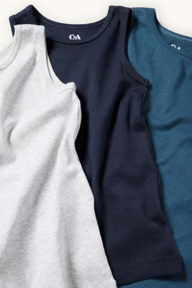 Niños - Pack de 3 - camisetas interiores - gris claro jaspeado