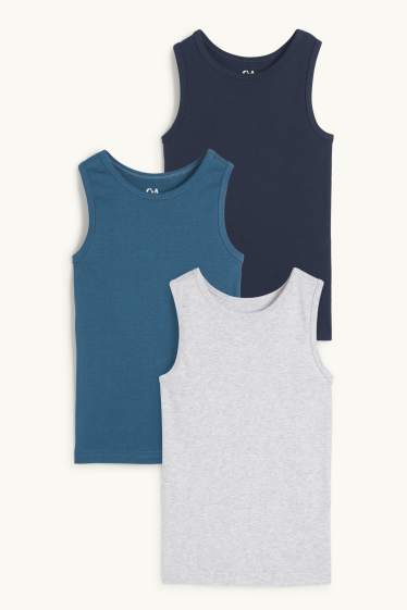 Niños - Pack de 3 - camisetas interiores - gris claro jaspeado