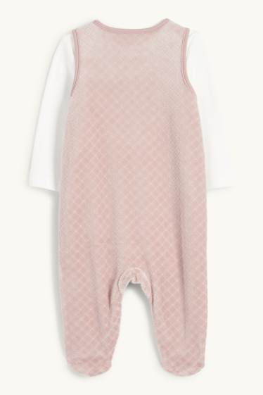 Bébés filles - Minnie Mouse - ensemble avec grenouillère - 2 pièces - blanc / rose