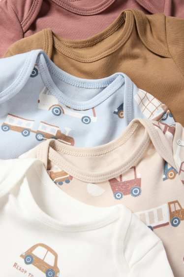 Bébés garçons - Lot de 5 - véhicules - bodys bébé - bleu clair