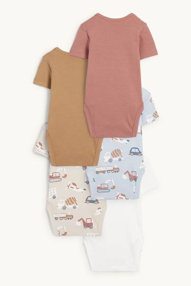 Bébés garçons - Lot de 5 - véhicules - bodys bébé - bleu clair