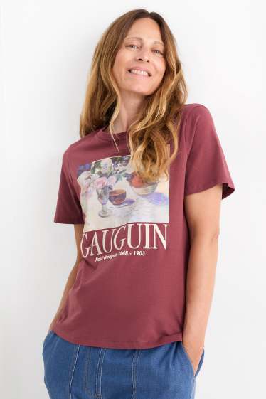 Femei - Tricou - supradimensionat - Paul Gauguin - bordo