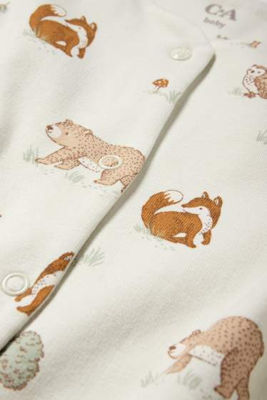 Unisex - Bosdieren - babypyjama - mintgroen