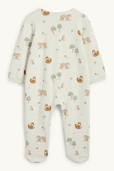 Unisex - Bosdieren - babypyjama - mintgroen