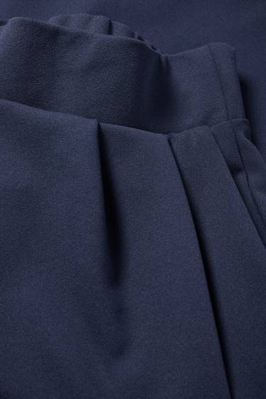 Women - Jersey trousers - mid-rise waist - palazzo - dark blue