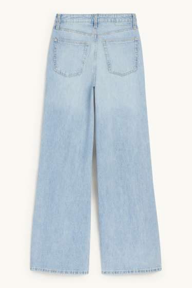 Femmes - Wide leg jean - high waist - jean bleu clair