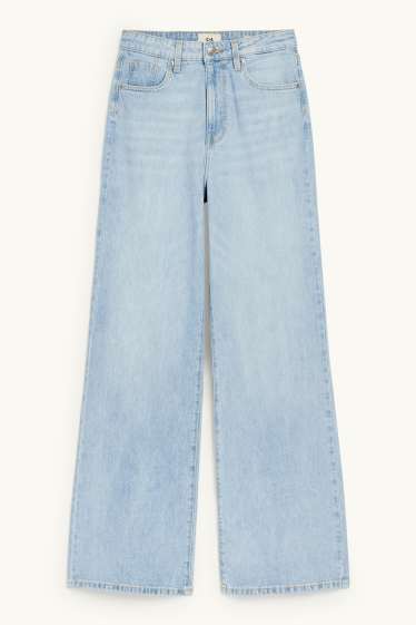 Femmes - Wide leg jean - high waist - jean bleu clair