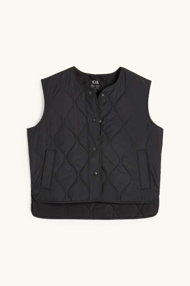 Women - Quilted gilet - black