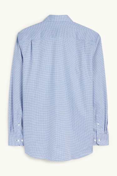 Men - Business shirt - regular fit - kent collar - easy-iron - patterned - light blue