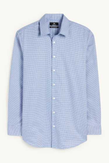 Men - Business shirt - regular fit - kent collar - easy-iron - patterned - light blue