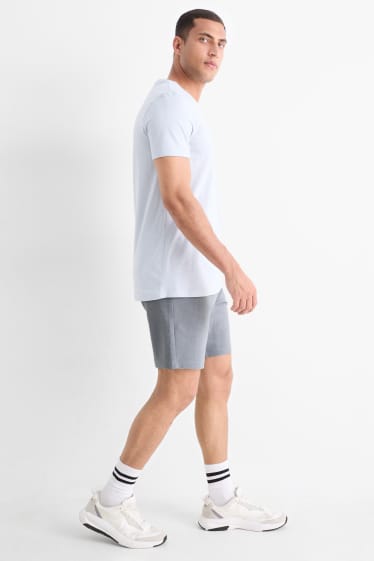 Uomo - Shorts di felpa - tessuto tramato - grigio