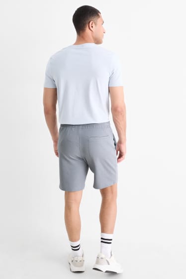 Uomo - Shorts di felpa - tessuto tramato - grigio