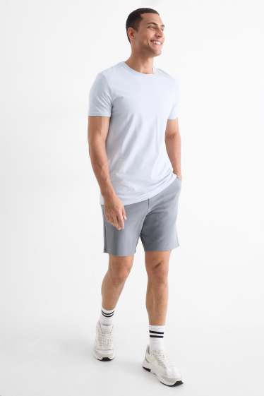 Uomo - Shorts di felpa - tessuto tramato - grigio