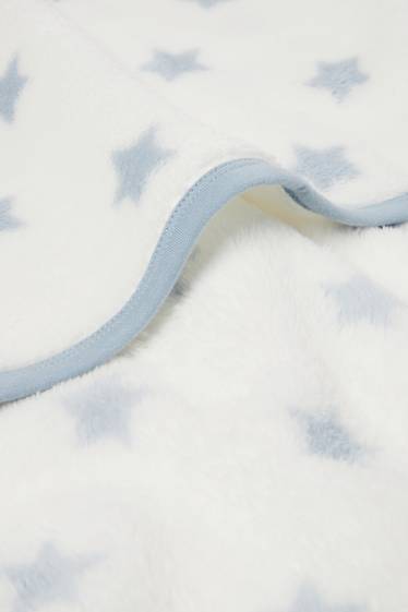 Bébés garçons - Petites étoiles - couverture pour bébé - 100 x 85 cm - blanc / bleu