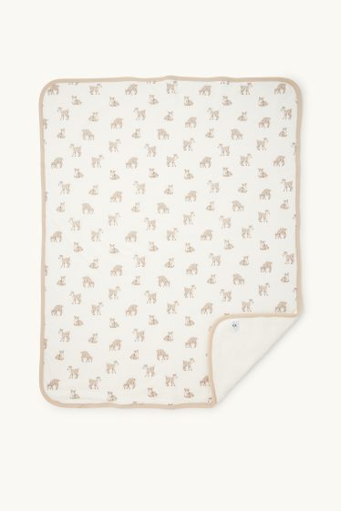 Baby: meisjes - Reekalfje - babydeken - 100 x 80 cm - licht beige