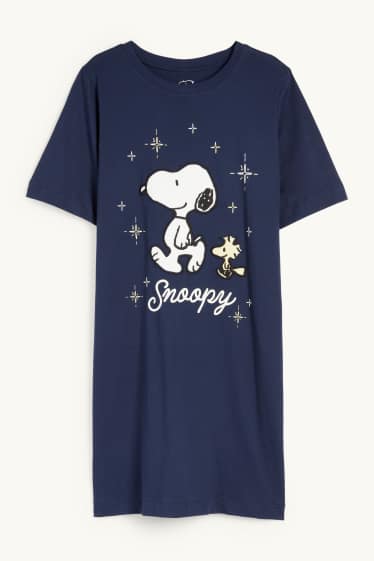 Donna - Camicia da notte - Snoopy - blu scuro