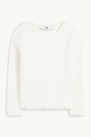 Bambine - Gli Aristogatti - set - maglia a maniche lunghe e vestito di jeans - 2 pezzi - bianco