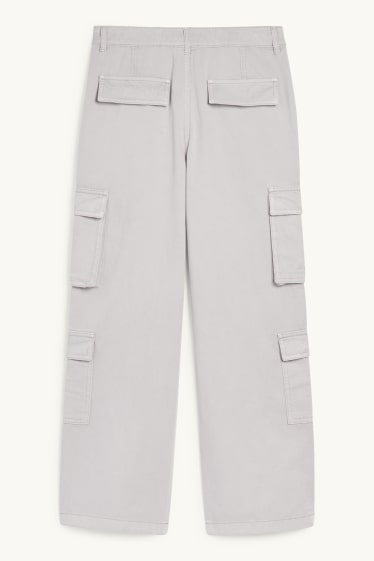 Kinder Mädchen - Cargohose - hellgrau