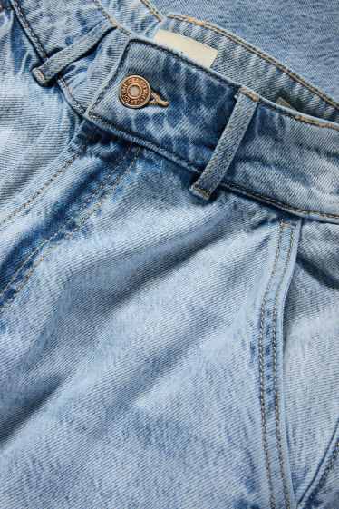 Women - Palazzo jeans - mid-rise waist - denim-light blue