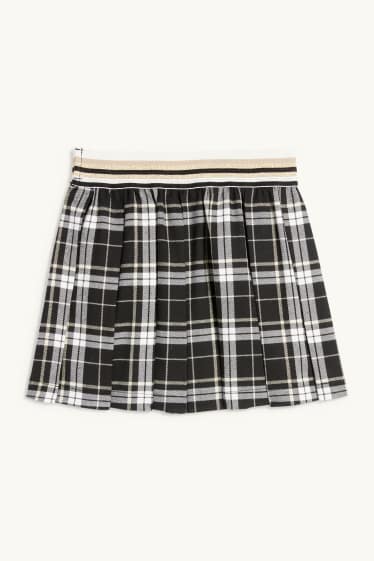 Kinder Mädchen - Minnie Maus - Rock - kariert - schwarz
