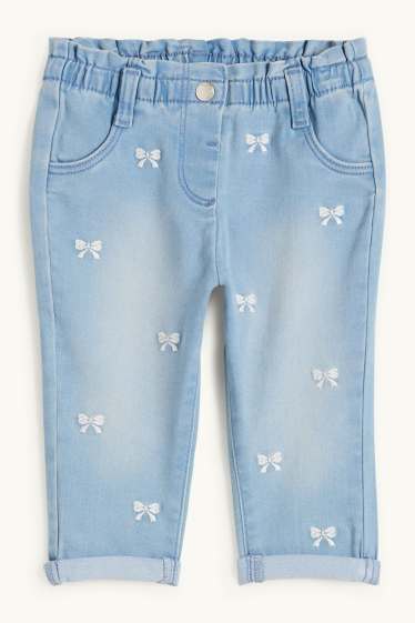 Baby: meisjes - Strik - babyspijkerbroek - blauw