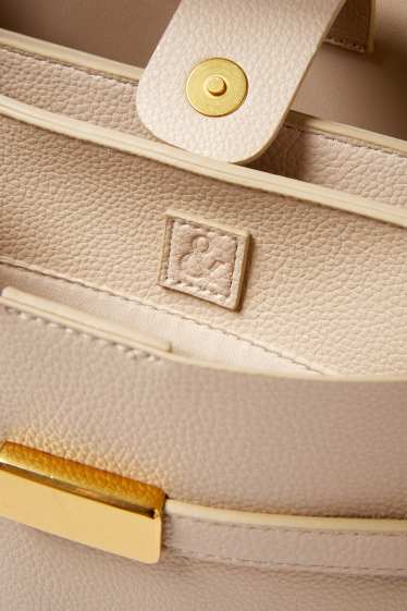 Donna - Borsa a tracolla - similpelle - beige