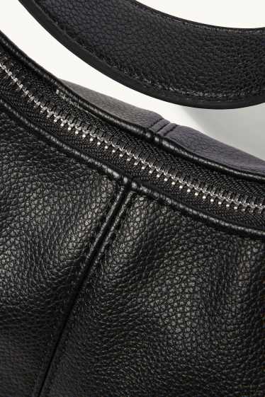 Damen - Schultertasche - Lederimitat - schwarz