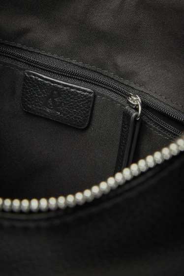 Damen - Schultertasche - Lederimitat - schwarz