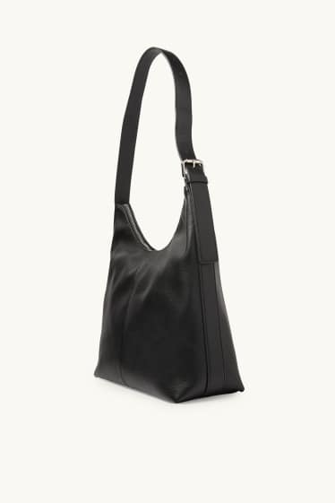 Damen - Schultertasche - Lederimitat - schwarz