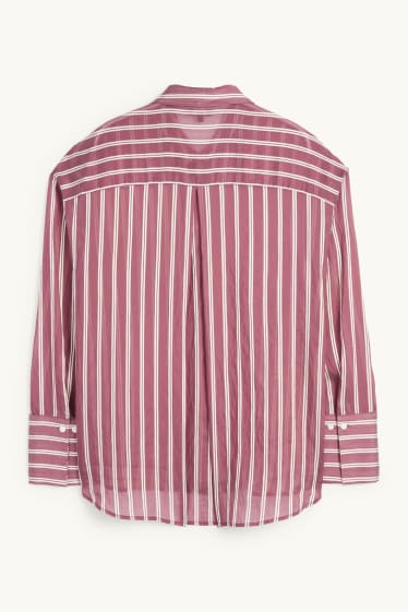 Femmes - Chemisier - à rayures - bordeaux