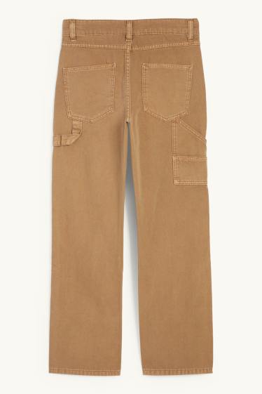 Kinder Buben - Stoffhose - hellbraun