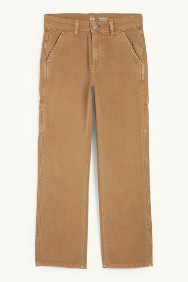 Kinder Buben - Stoffhose - hellbraun