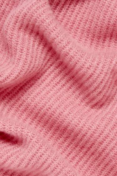 Donna - Sciarpa di cashmere - a coste - rosa scuro
