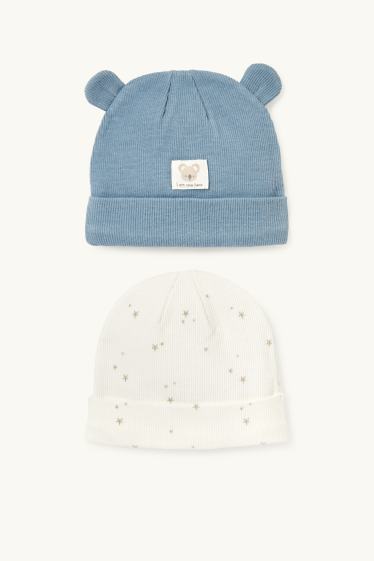 Nadó nen - Paquet de 2 - coala i estrelles - gorra per a nadó - acanalada - blau