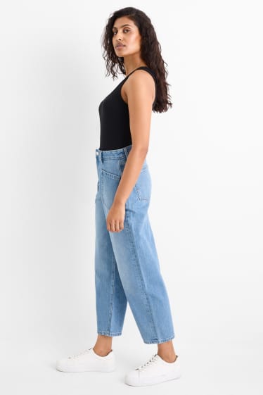 Femei - Barrel jeans - talie înaltă - denim-albastru deschis