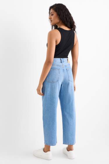 Femei - Barrel jeans - talie înaltă - denim-albastru deschis