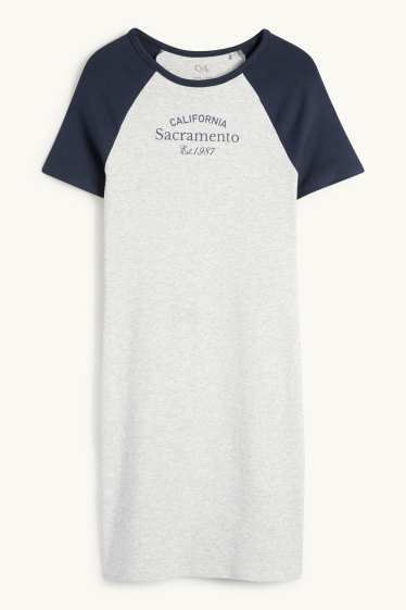 Kinder Mädchen - T-Shirt-Kleid - hellgrau-melange