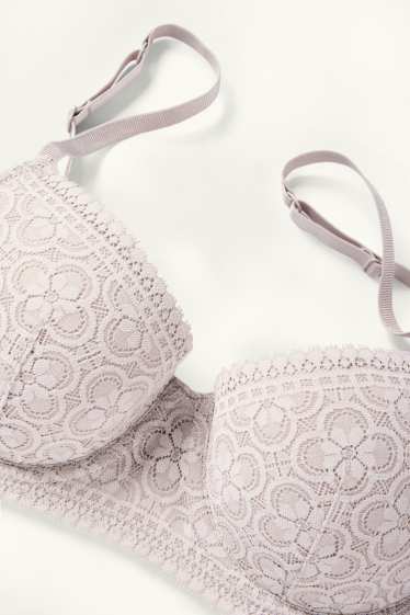 Damen - BH mit Bügel - DEMI - wattiert - taupe