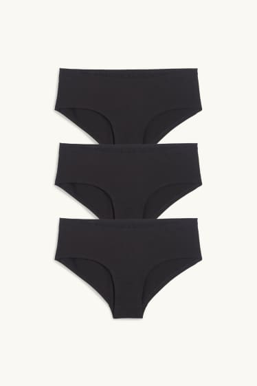 Femei - Multipack 3 perechi - chiloți hipster - negru