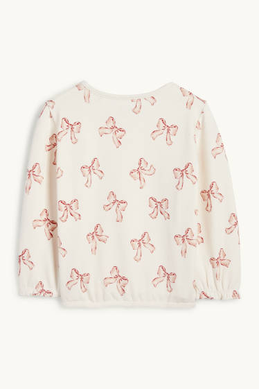 Bébés filles - Nœuds - sweat bébé - blanc crème