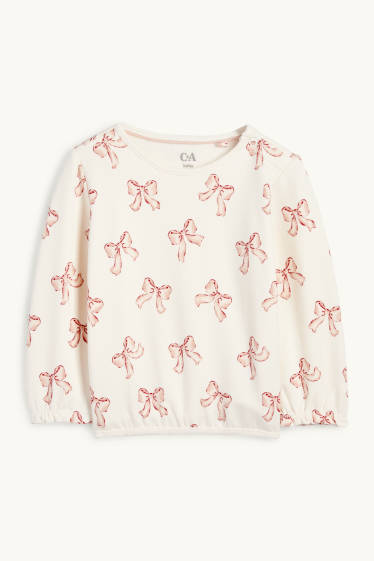 Bébés filles - Nœuds - sweat bébé - blanc crème